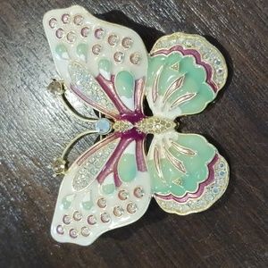 Vintage KJ Lane Large Butterfly Brooch 2.5hx3w Multimedia